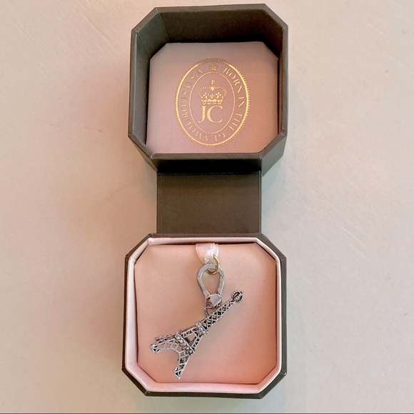 JUICY COUTURE Eiffel Tower Paris Pave Silver Charm New in Box - Picture 2 of 7